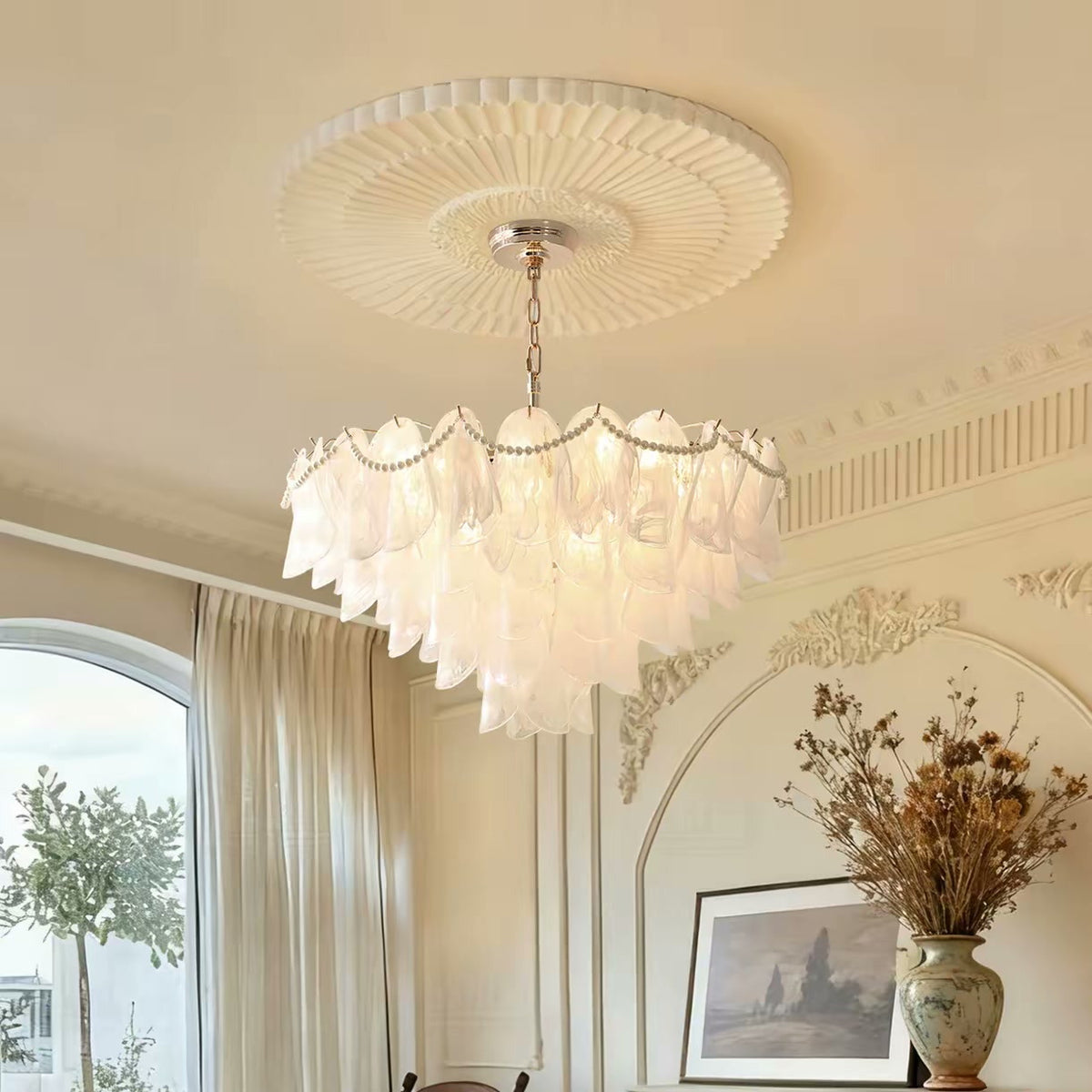 PALERILL AM0297 — French Cloud Glass Pearl Chandelier (view 2)