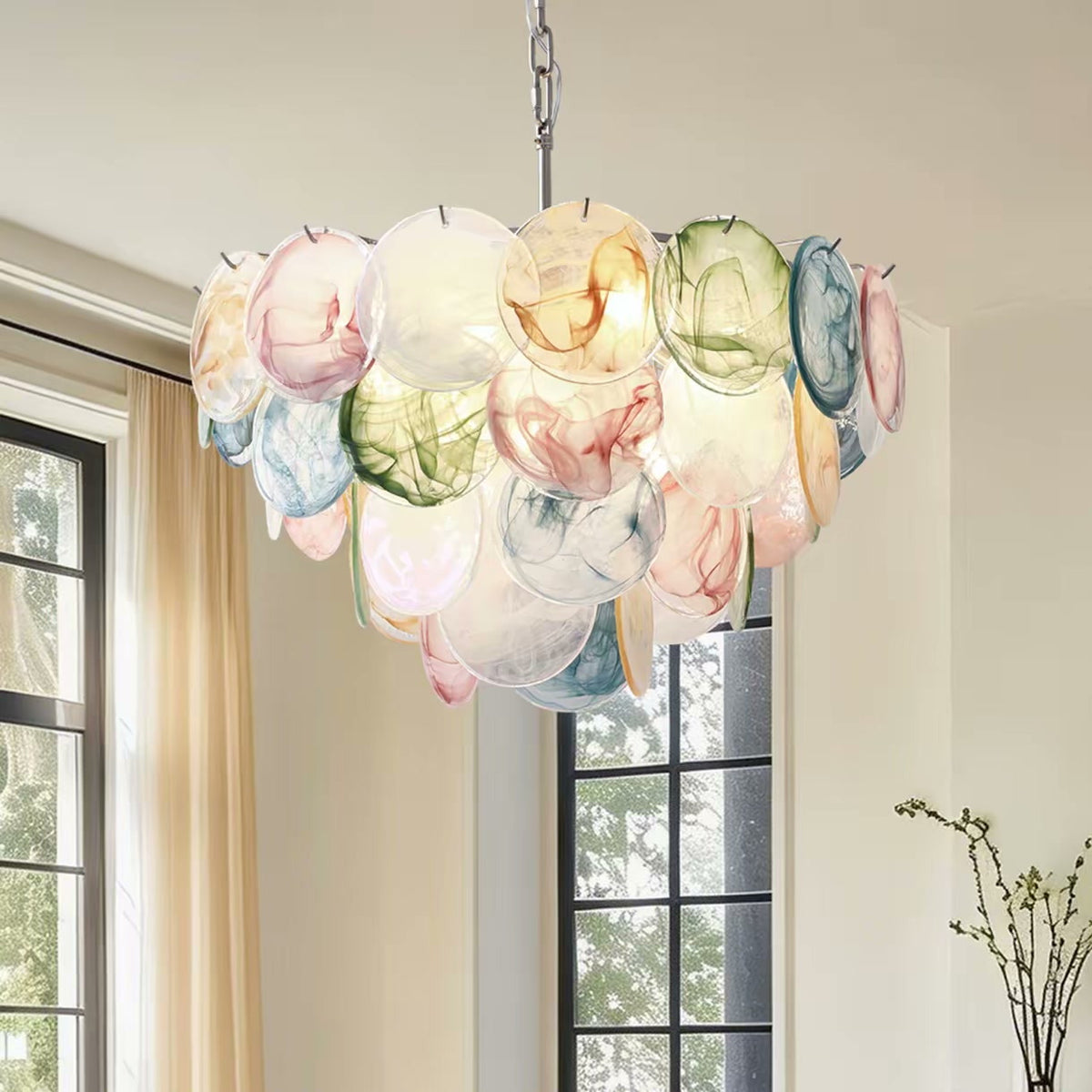 PALERILL AM0298 — Murano Colour Glass Chandelier (view 2)