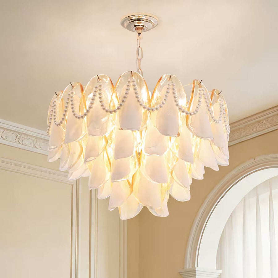 French Pearl Chain Petal Chandelier — PALERILL AM0299