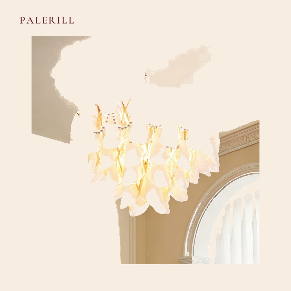 PALERILL AM0299 — French Pearl Chain Petal Chandelier (view 2)
