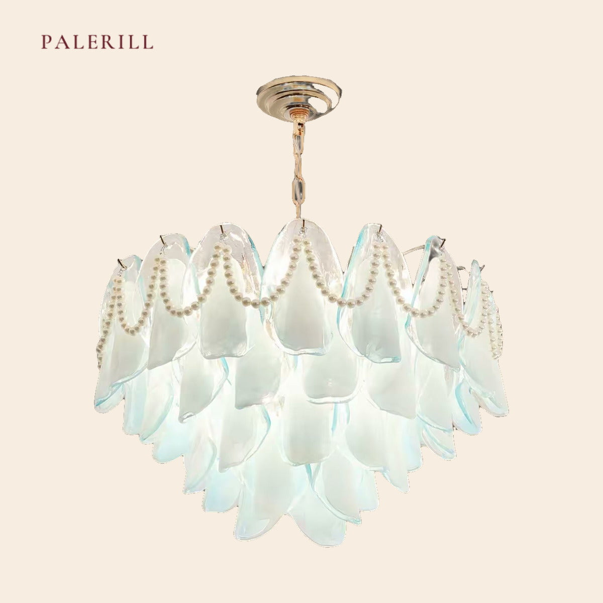 PALERILL AM0299 — French Pearl Chain Petal Chandelier (view 3)