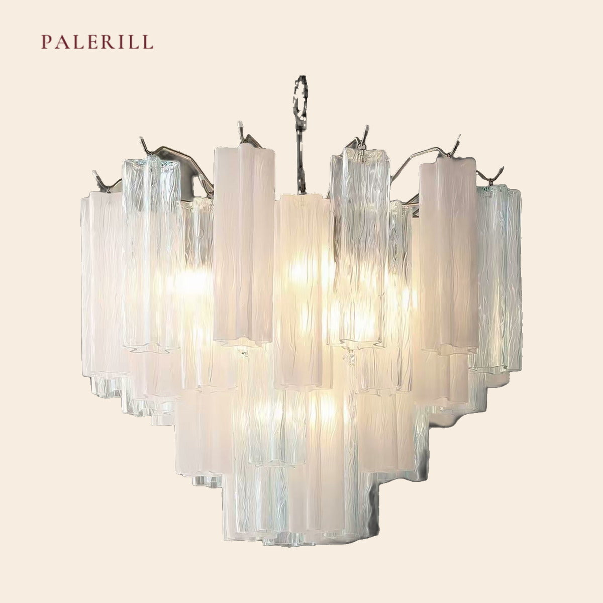 PALERILL AM0301 — Murano Glacier Blue Glass Chandelier (view 2)