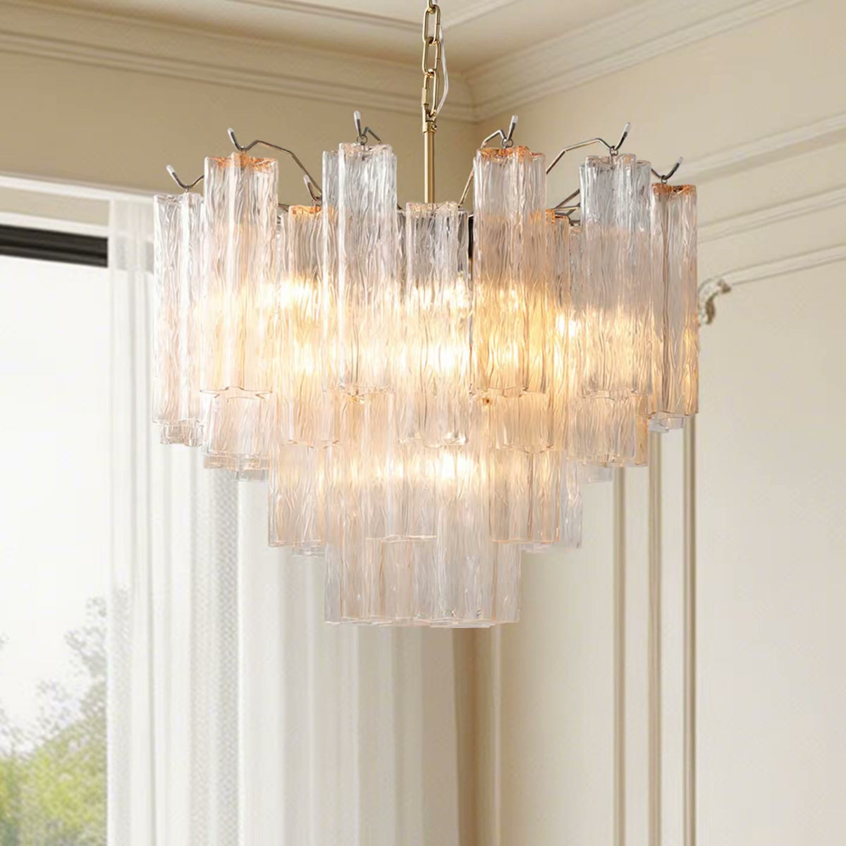 PALERILL AM0302 — Murano Nanyang Glass Void Chandelier (view 4)