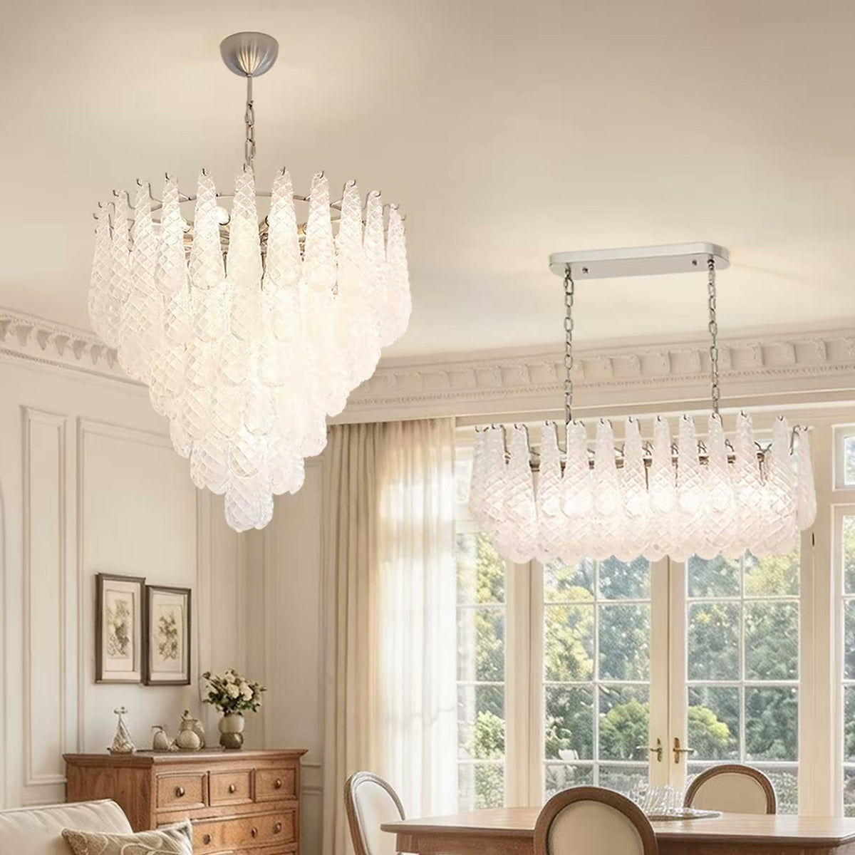 PALERILL AM0303 — Vintage French Murano Glass Chandelier (view 3)