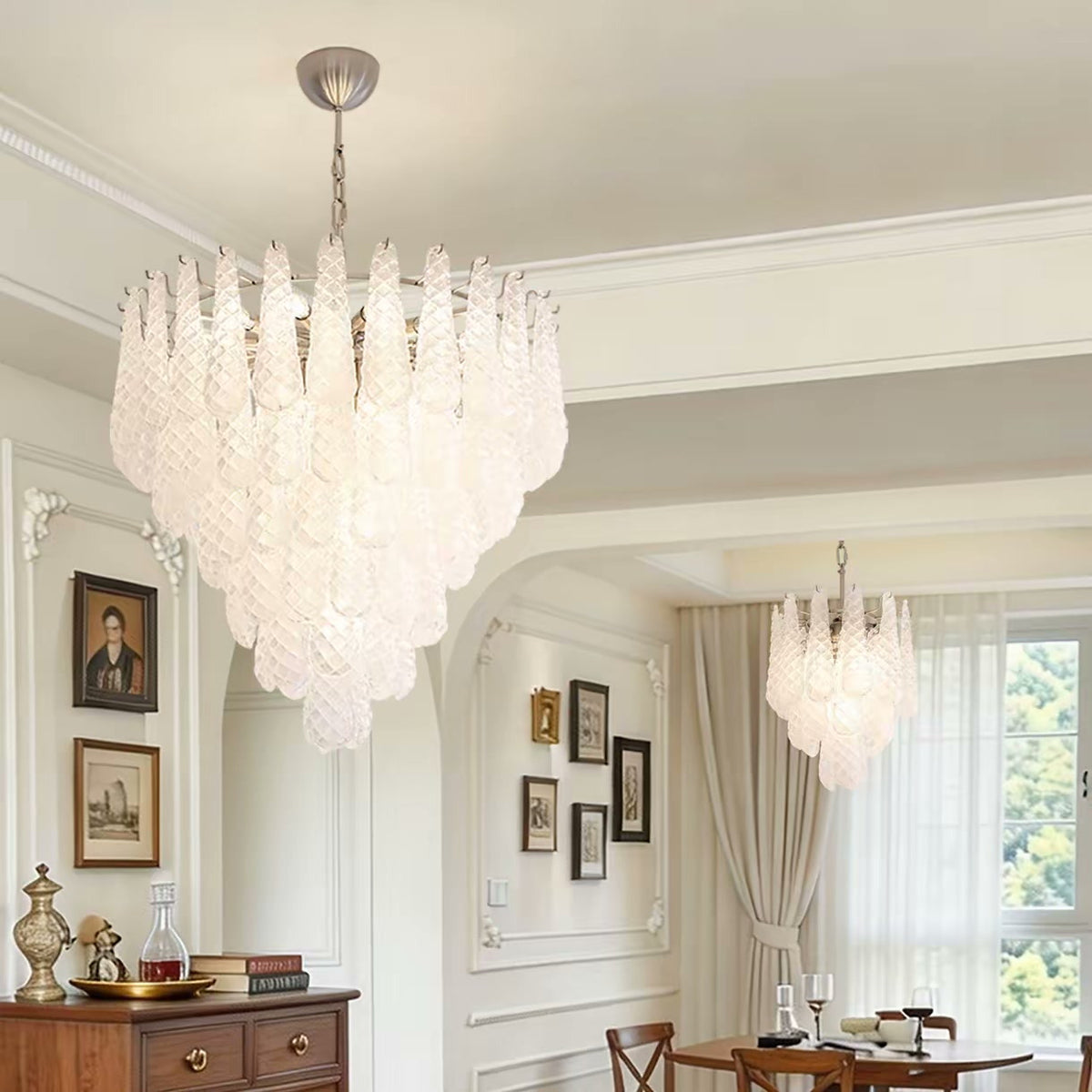 PALERILL AM0303 — Vintage French Murano Glass Chandelier (view 4)