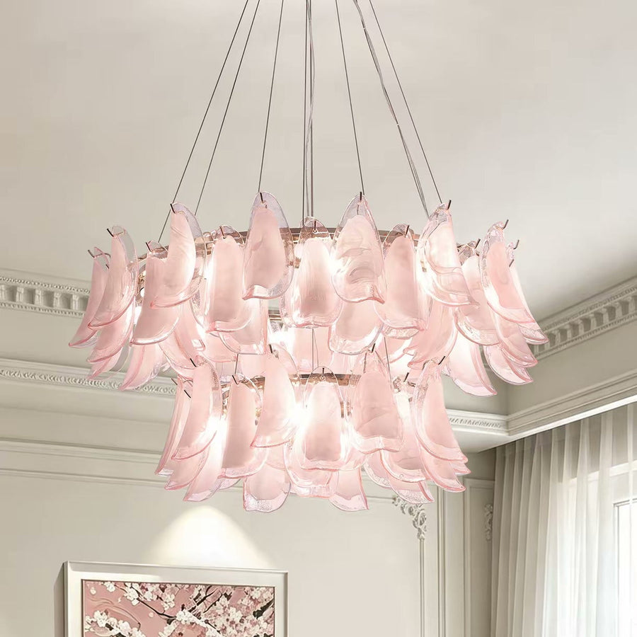 French Vintage Petal Glass Chandelier — PALERILL AM0305