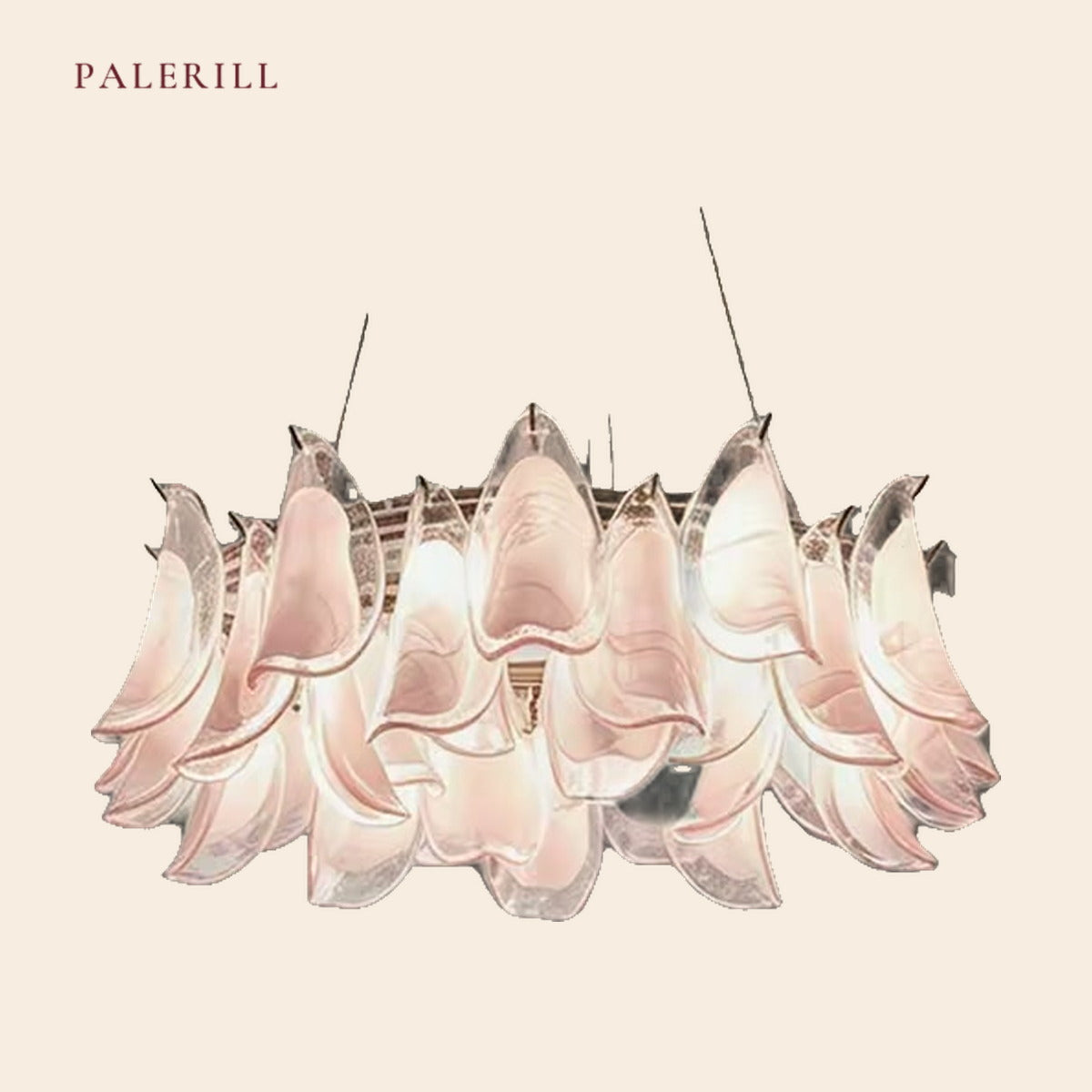 PALERILL AM0305 — French Vintage Petal Glass Chandelier (view 2)