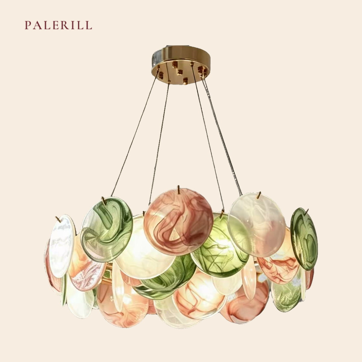 PALERILL AM0309 — Designer Murano Colour Glass Chandelier (view 2)