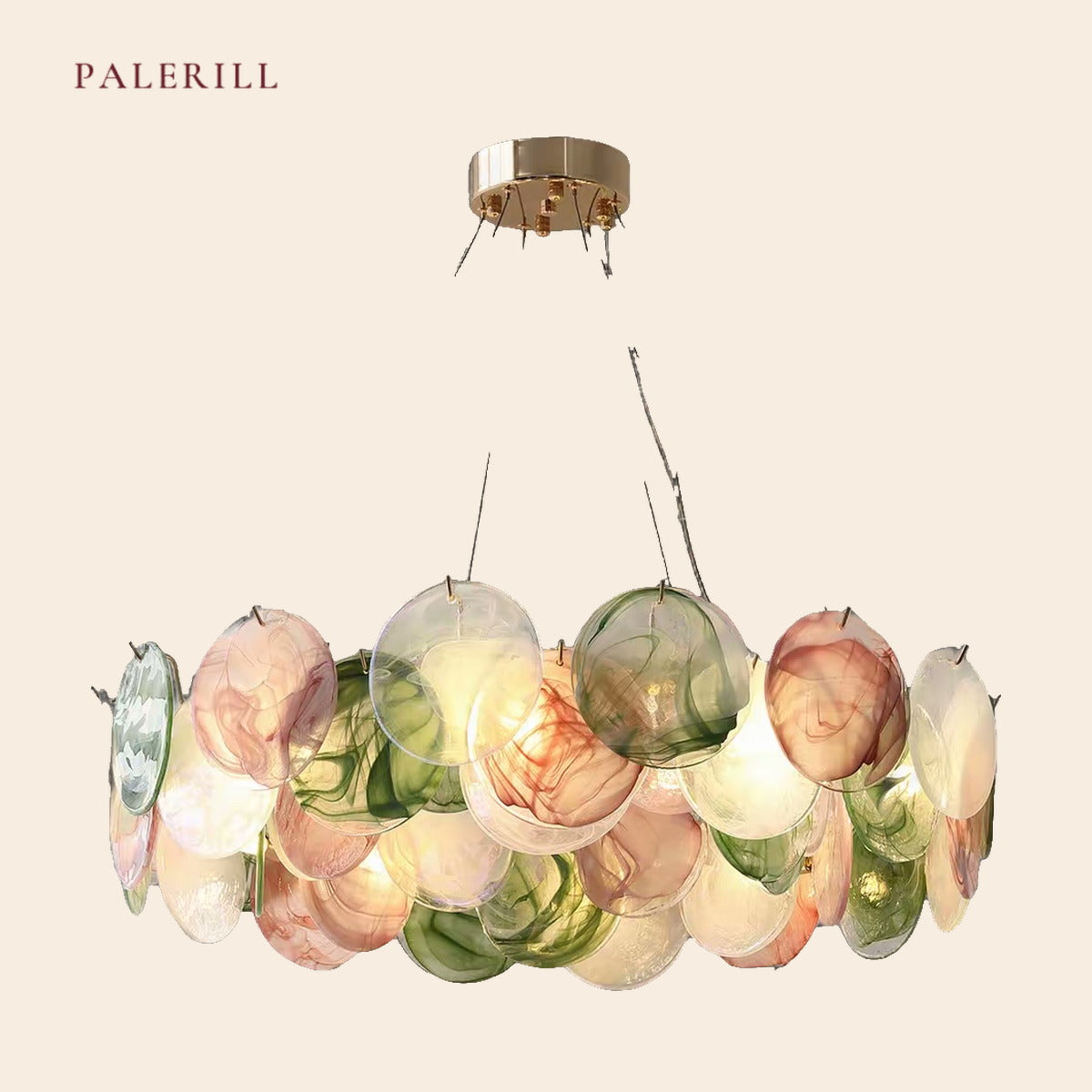 PALERILL AM0309 — Designer Murano Colour Glass Chandelier (view 3)
