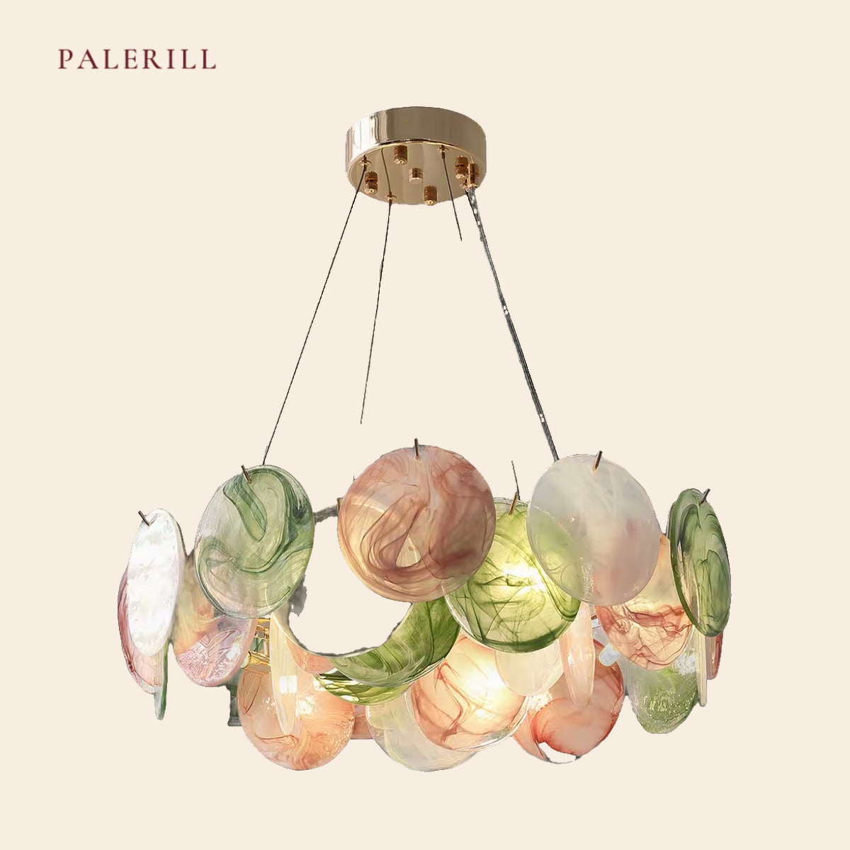 PALERILL AM0309 — Designer Murano Colour Glass Chandelier (view 4)