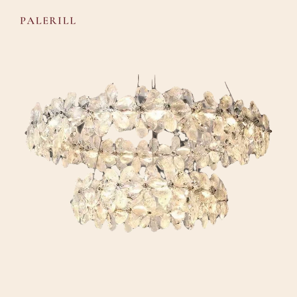 French Cream Flower Crystal Chandelier — PALERILL AM0310