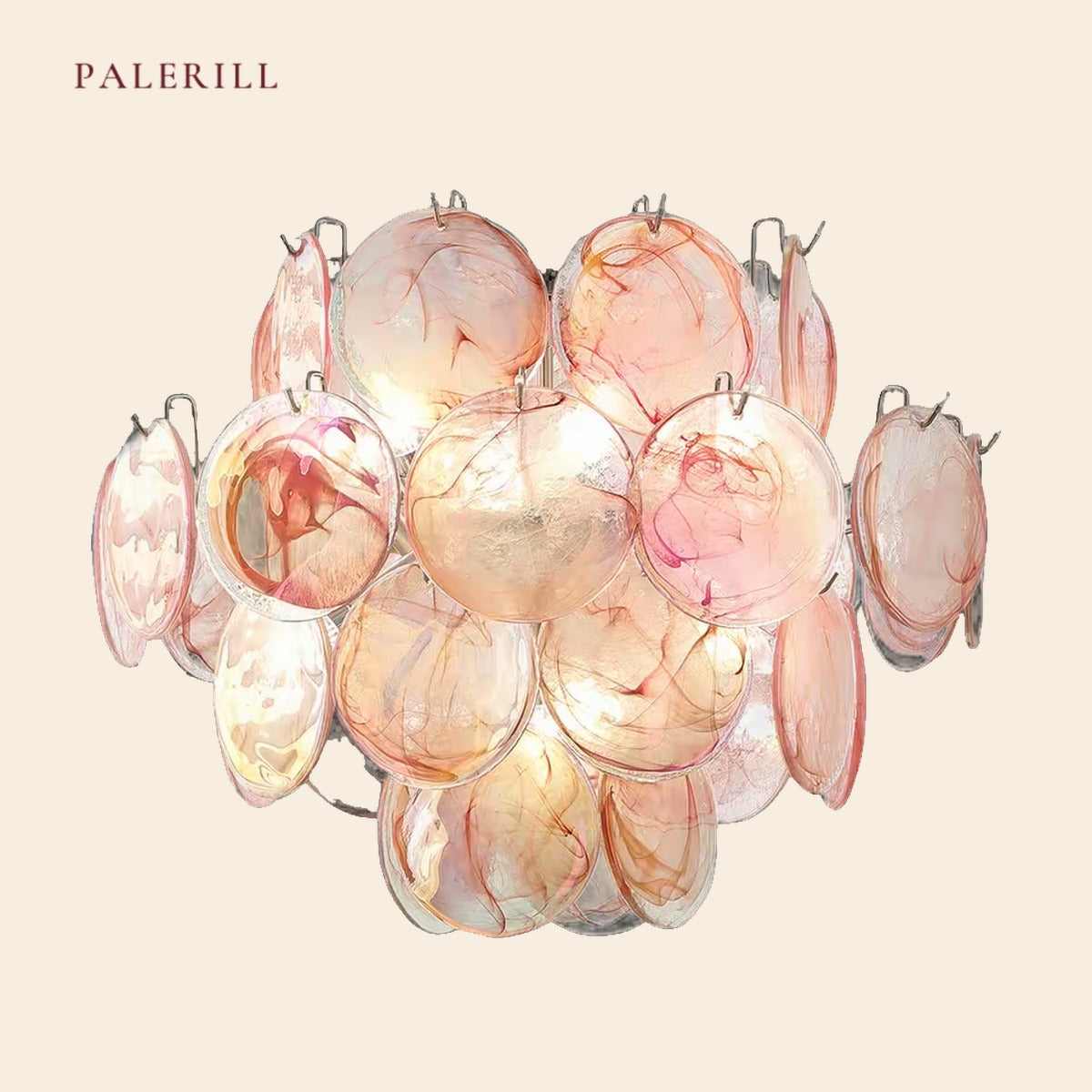 PALERILL AM0315 — French Vintage Bubble Glass Chandelier (view 3)