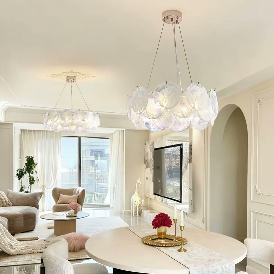 PALERILL AM0316 — French Designer Iridescent Glass Chandelier (view 3)