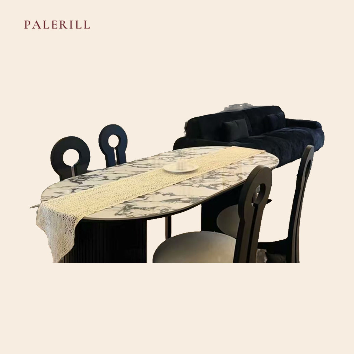 PALERILL AM0316 — French Designer Iridescent Glass Chandelier (view 4)