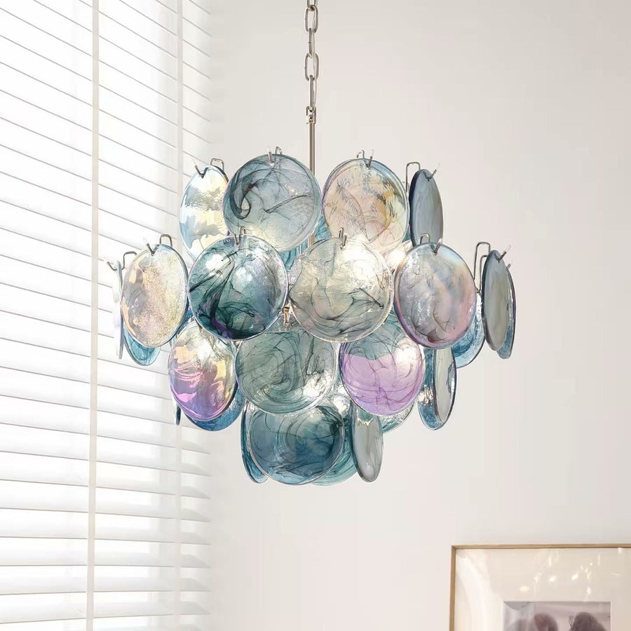 Murano Iridescent Glass Chandelier — PALERILL AM0317