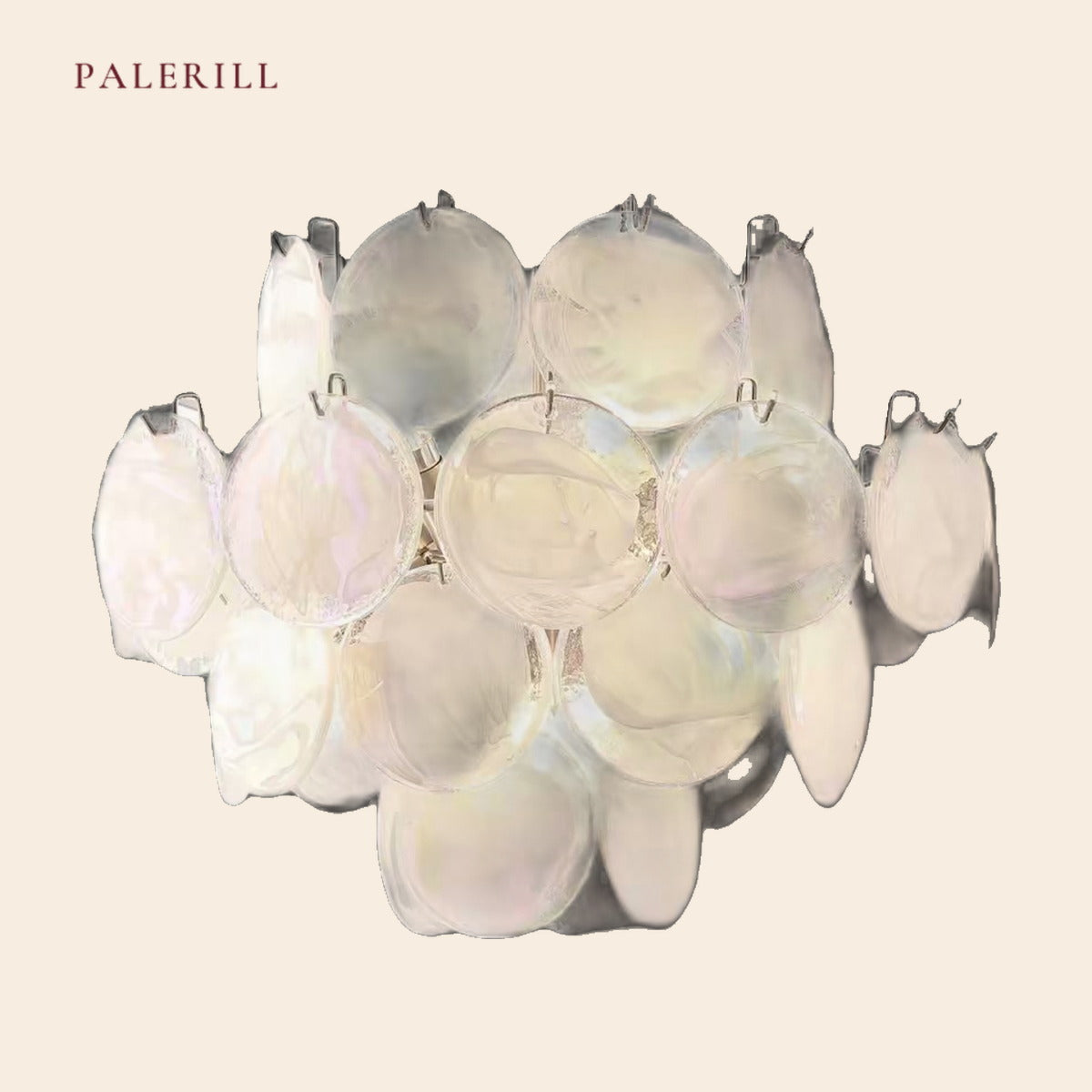PALERILL AM0317 — Murano Iridescent Glass Chandelier (view 3)