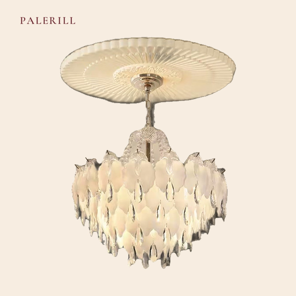 French Cream Linear Island Chandelier — PALERILL AM0319