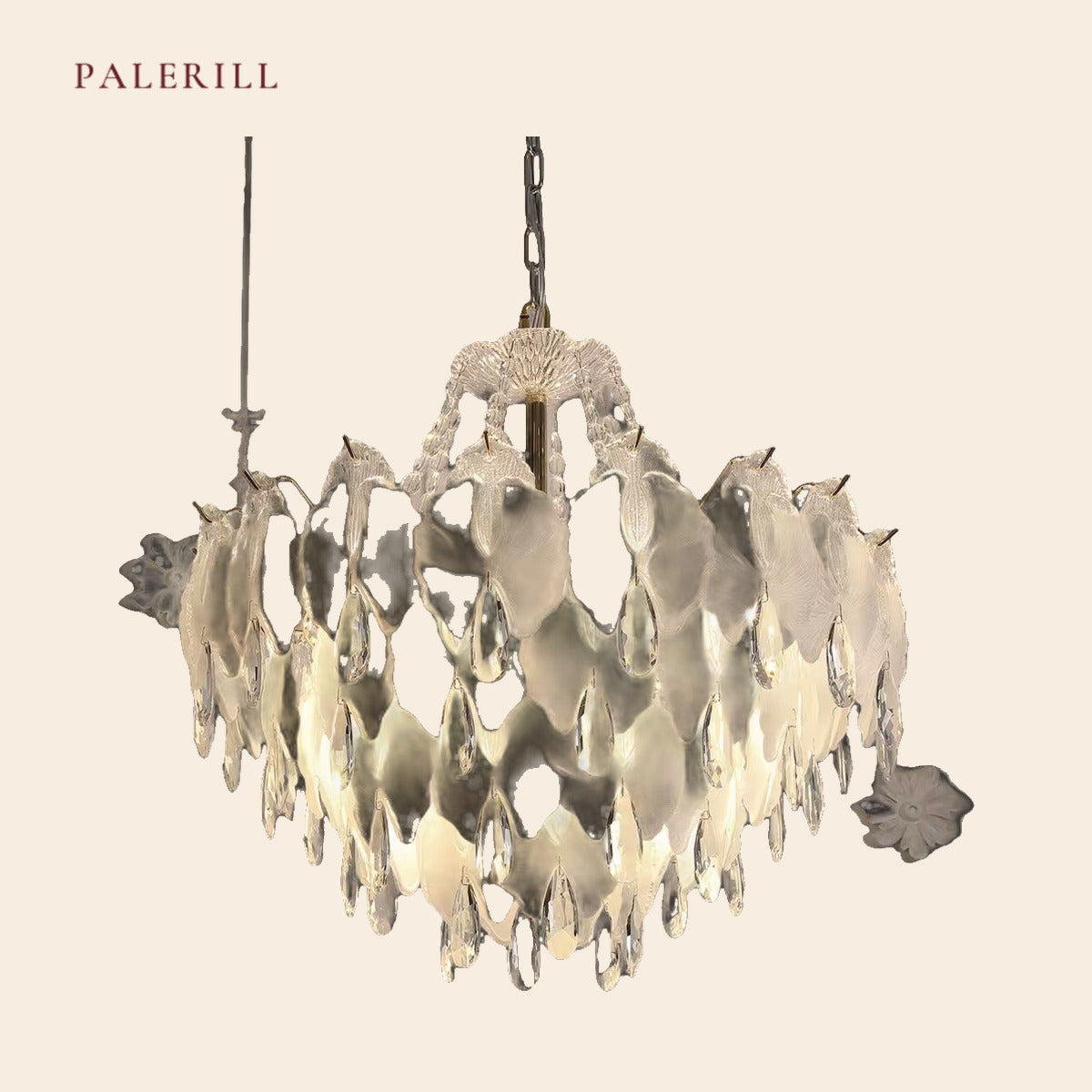PALERILL AM0319 — French Cream Linear Island Chandelier (view 3)