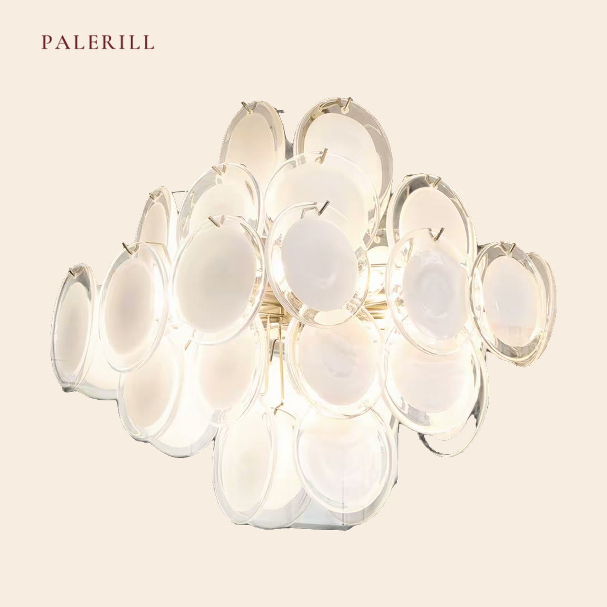 Vintage French Cream Glass Pendant — PALERILL AM0322