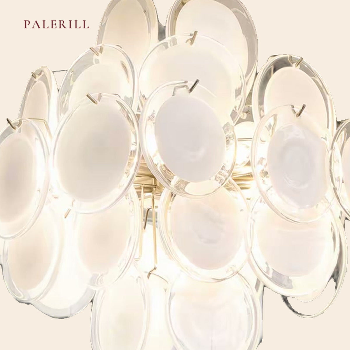 PALERILL AM0322 — Vintage French Cream Glass Pendant (view 3)