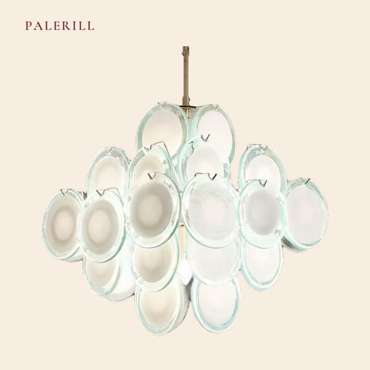 French Cream Glass Chandelier — PALERILL AM0328