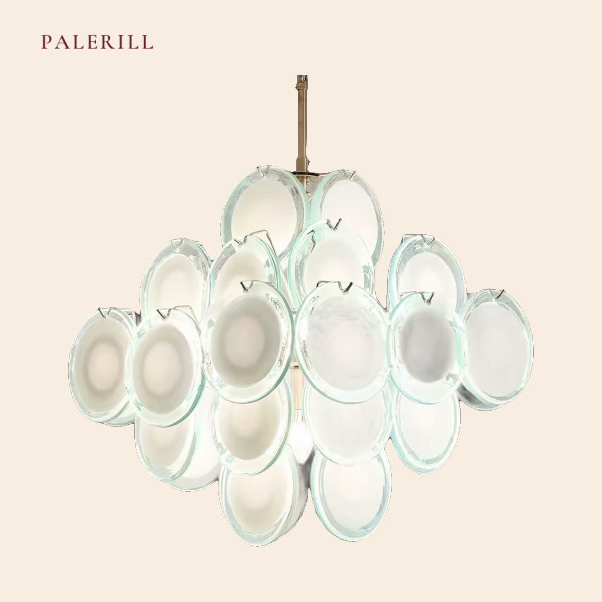 PALERILL AM0328 — French Cream Glass Chandelier (view 2)