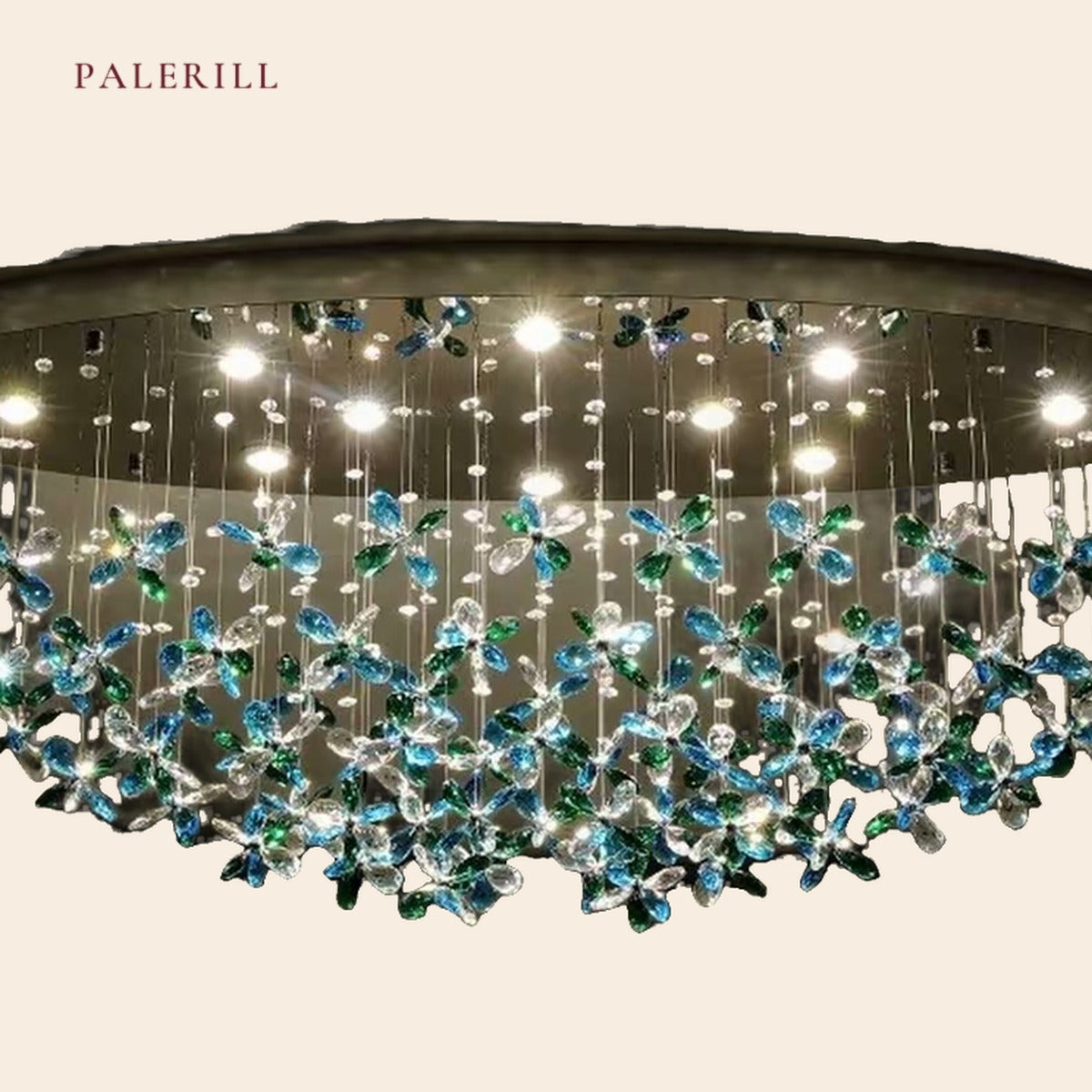 PALERILL AM0334 — French Flower Crystal Hall Chandelier (view 2)