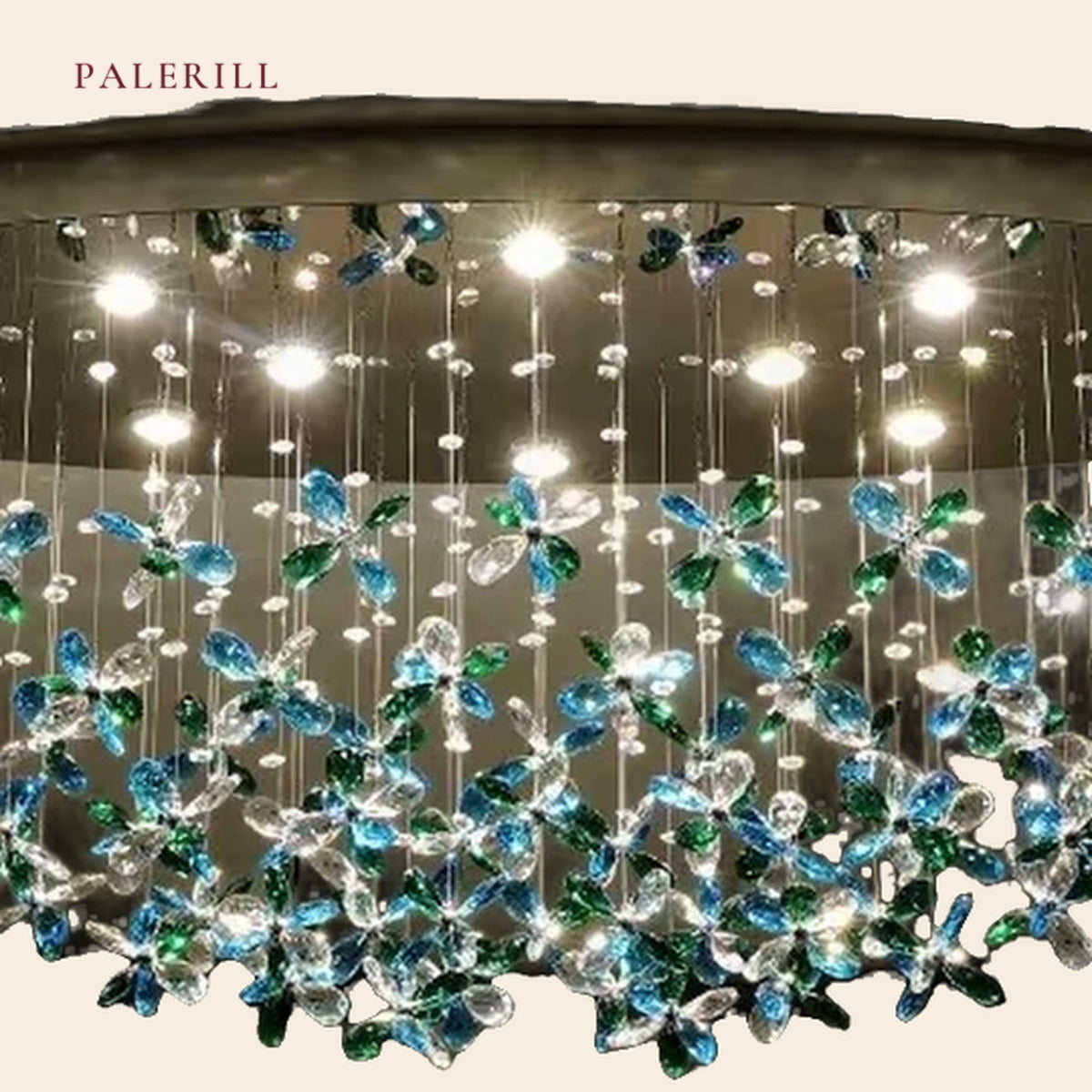PALERILL AM0334 — French Flower Crystal Hall Chandelier (view 3)