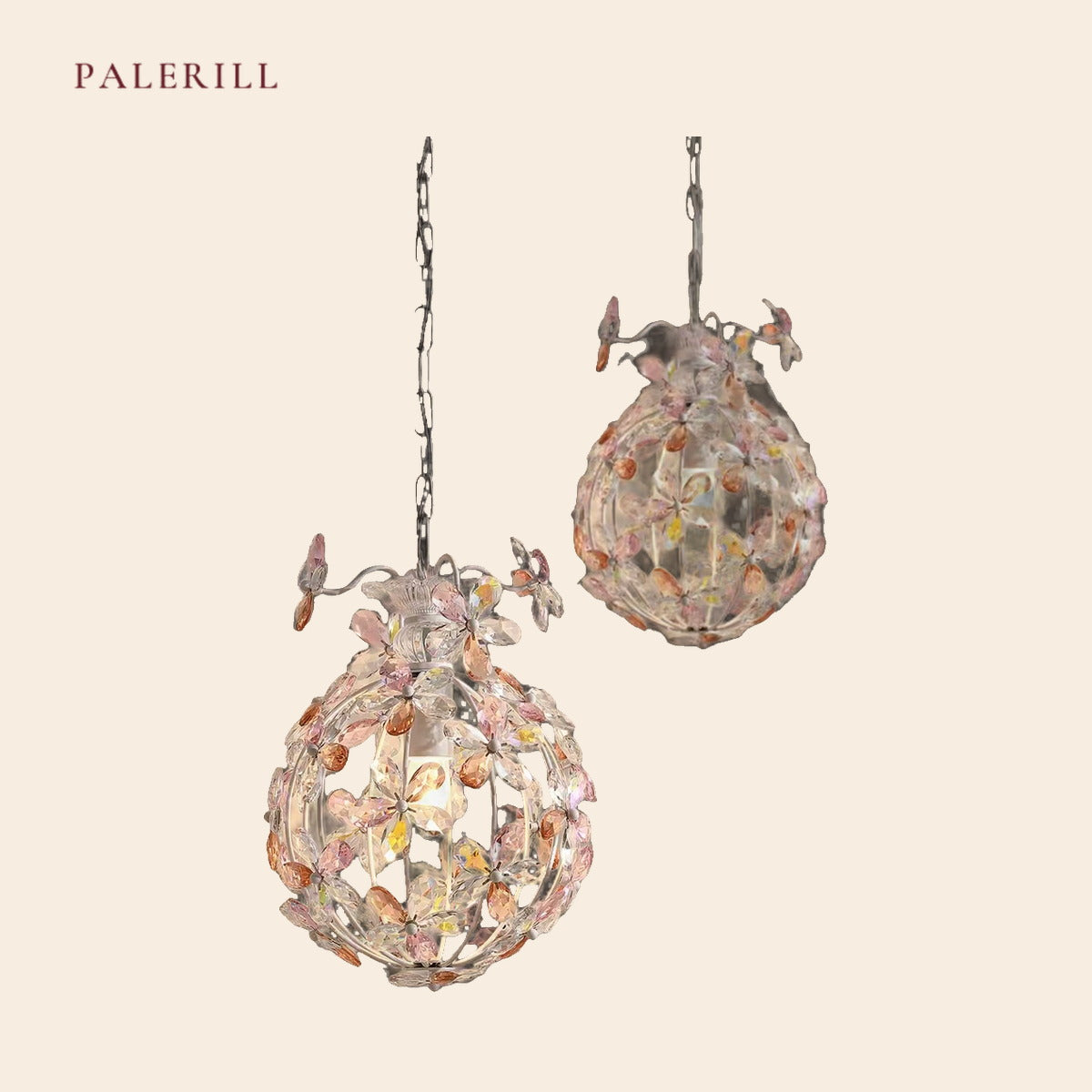 French Vintage Crystal Flower Pendant — PALERILL AM0336