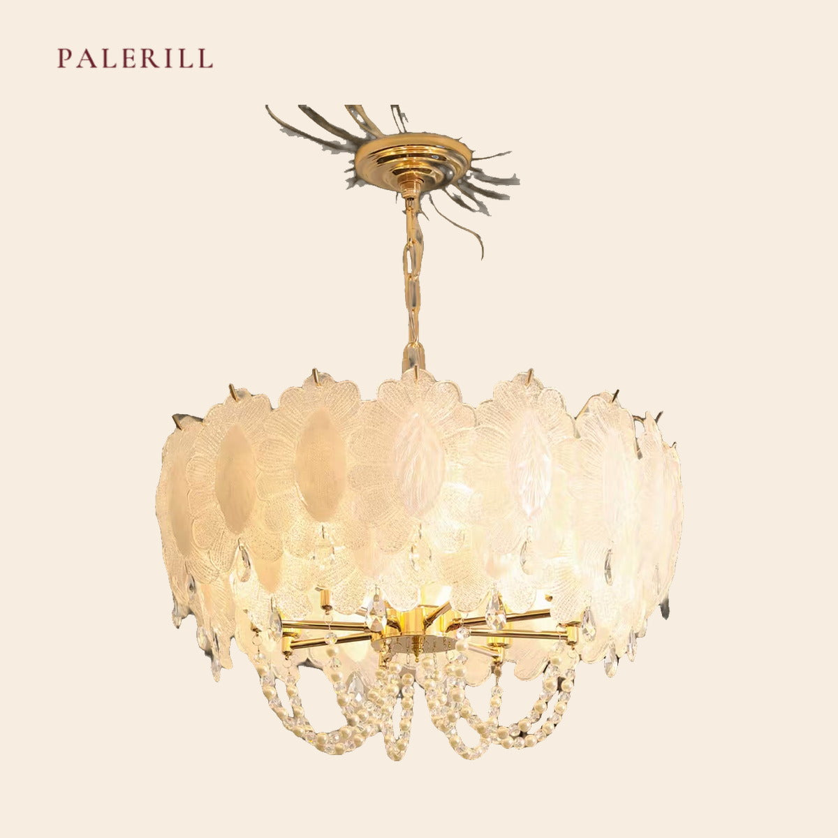 PALERILL AM0340 — French Petal Pearl Chandelier (view 2)