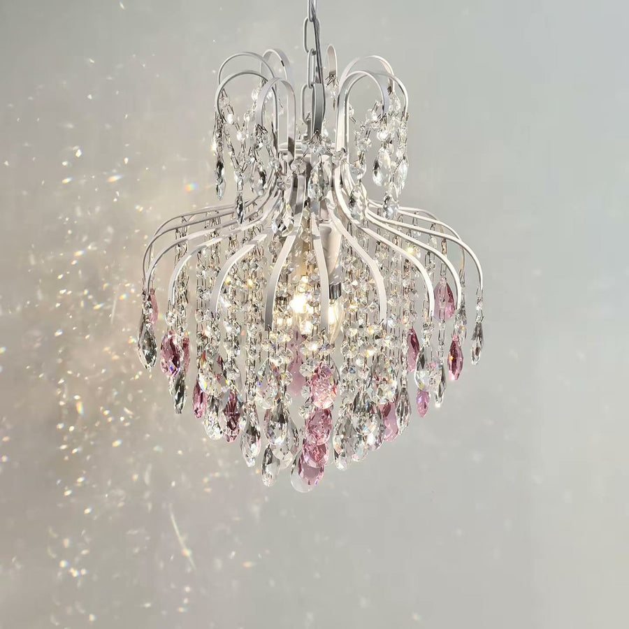 Vintage French Pink Crystal Chandelier — PALERILL AM0342