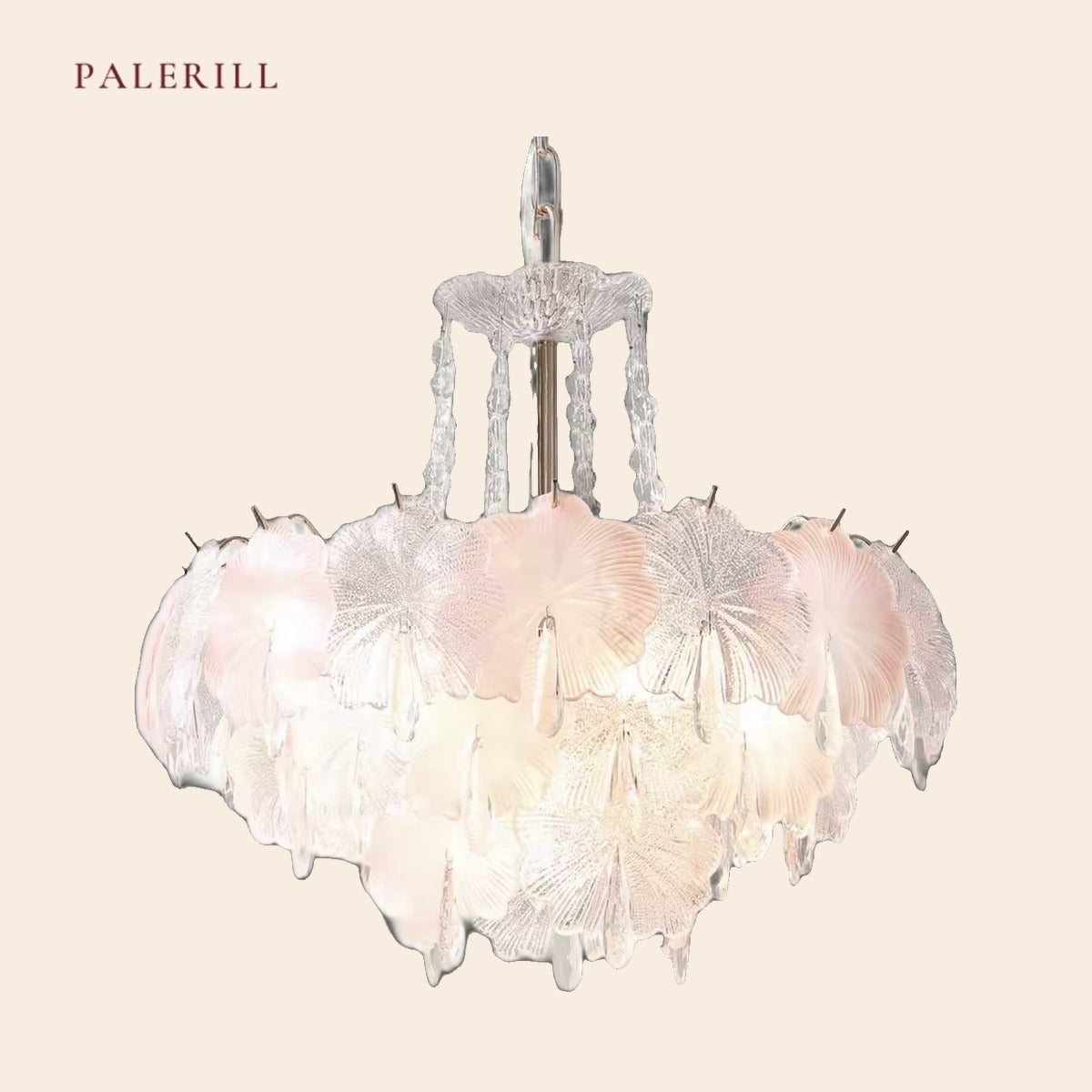 French Vintage Glass Dining Chandelier — PALERILL AM0343