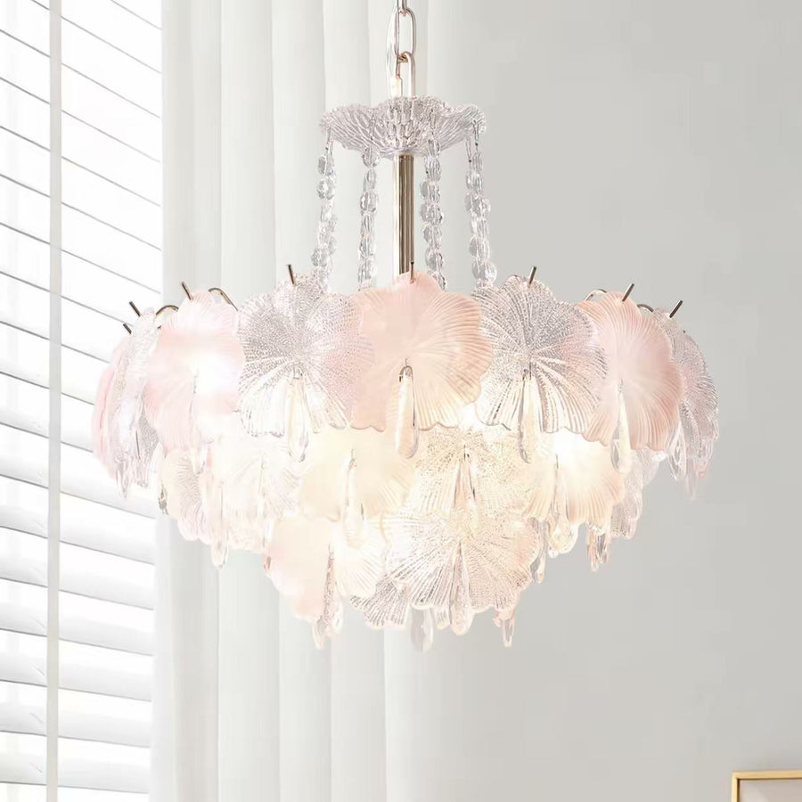 French Vintage Glass Dining Chandelier — PALERILL AM0343