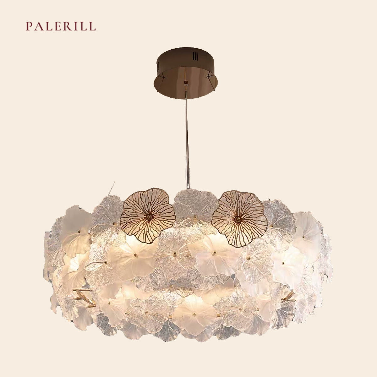 French Lotus Glass Chandelier — PALERILL AM0351