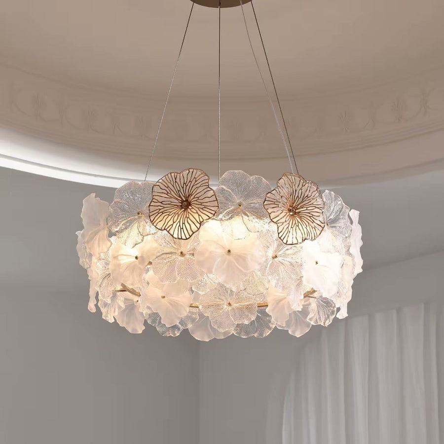 French Lotus Glass Chandelier — PALERILL AM0351