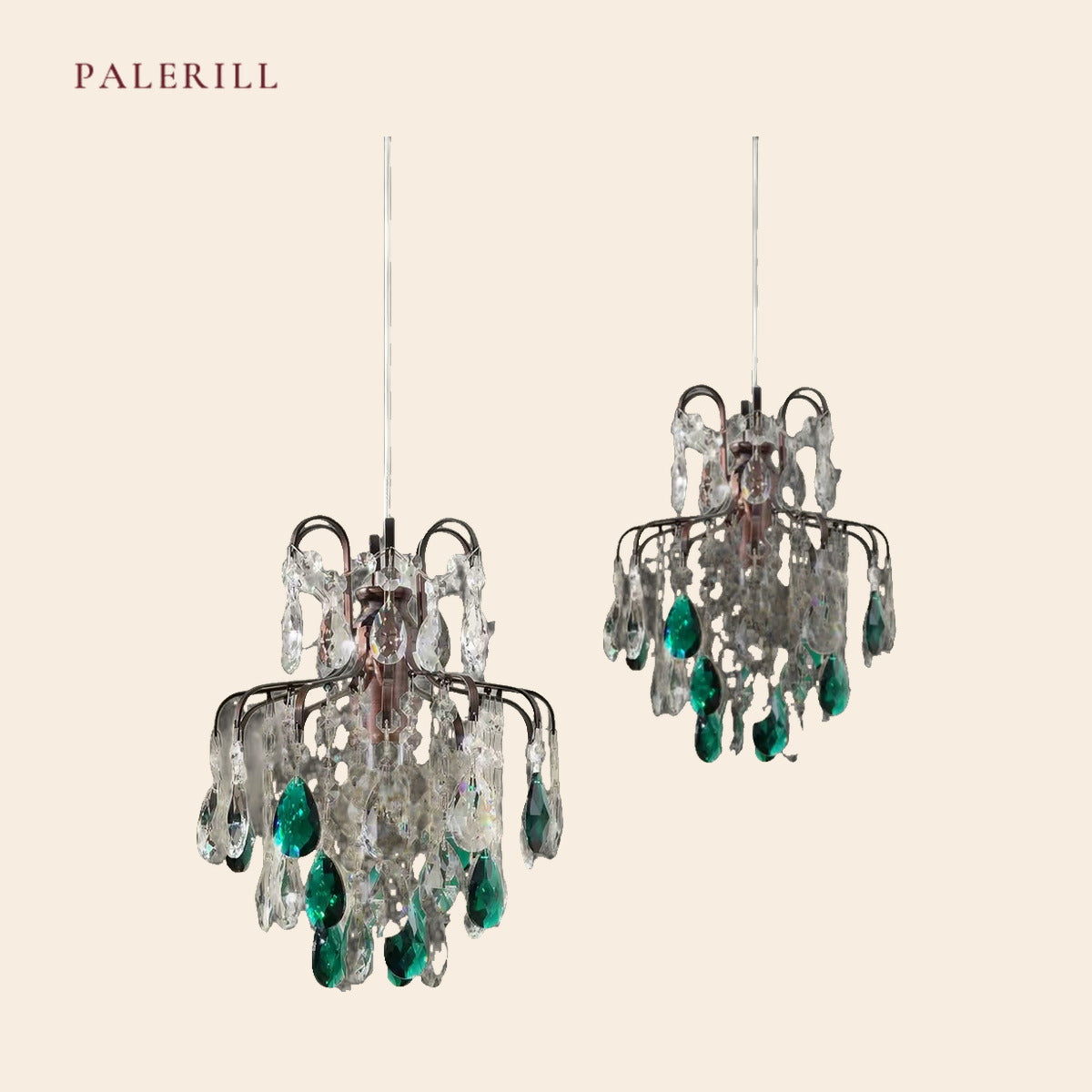 French Emerald Crystal Pendant — PALERILL AM0357