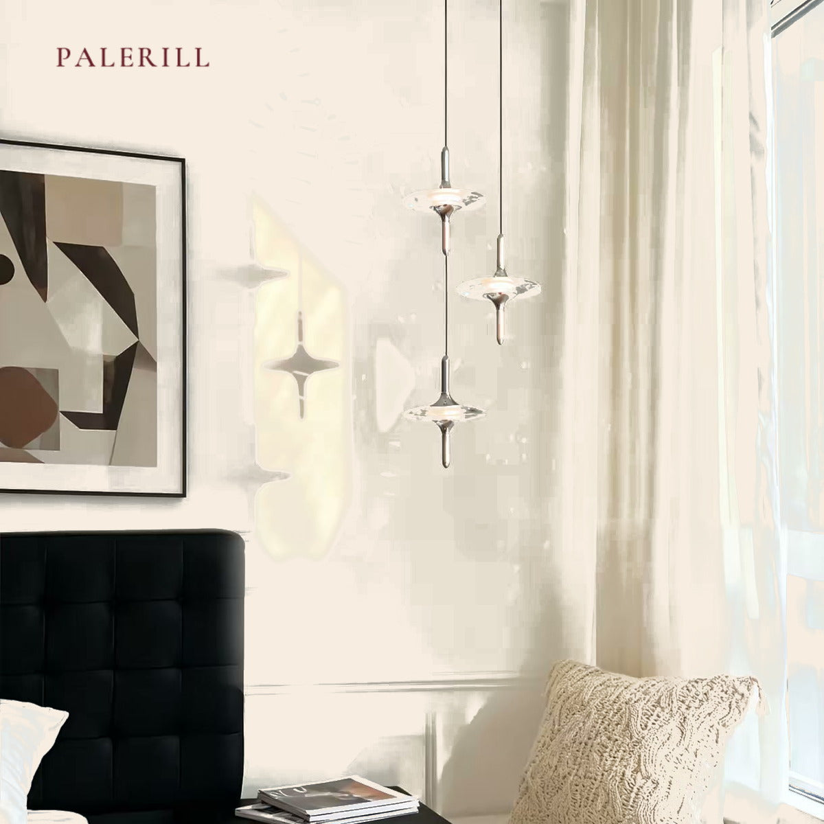 PALERILL AM0360 — French Star Glass Bedside Pendant (view 4)