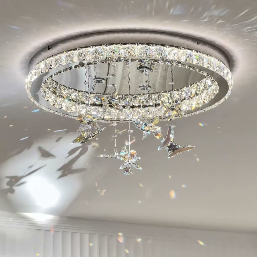 French Butterfly Crystal Ceiling Light — PALERILL AM0335
