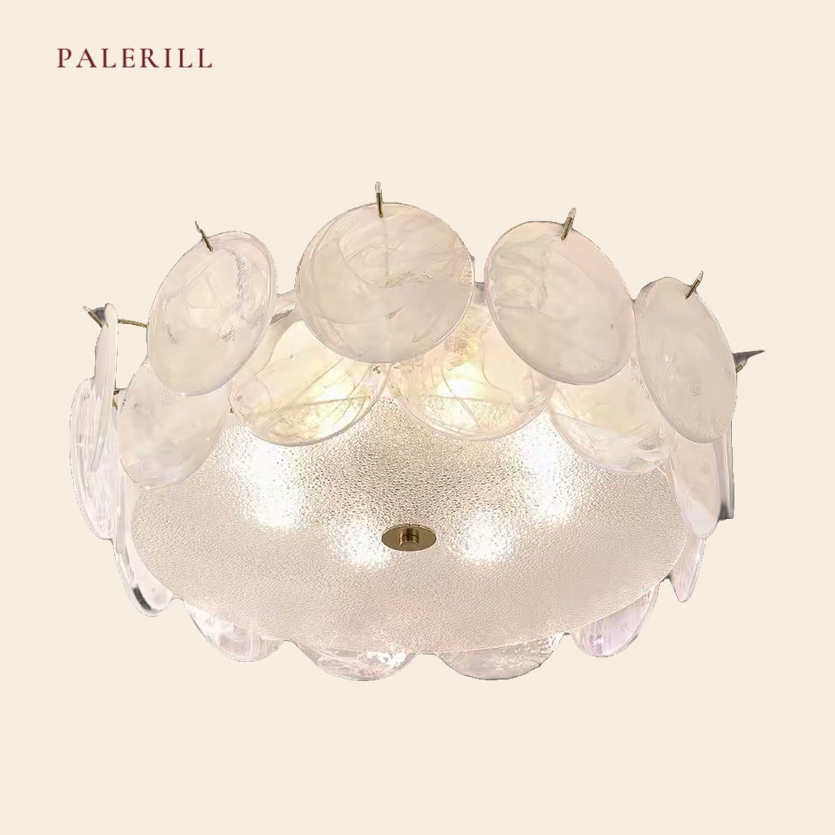 PALERILL AM0348 — French Cream Glass Ceiling Light (view 2)