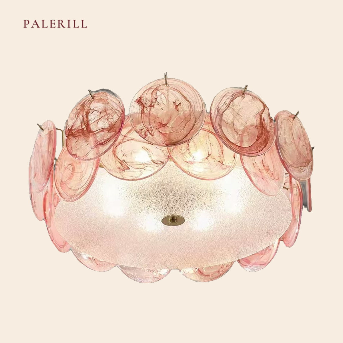 PALERILL AM0348 — French Cream Glass Ceiling Light (view 3)