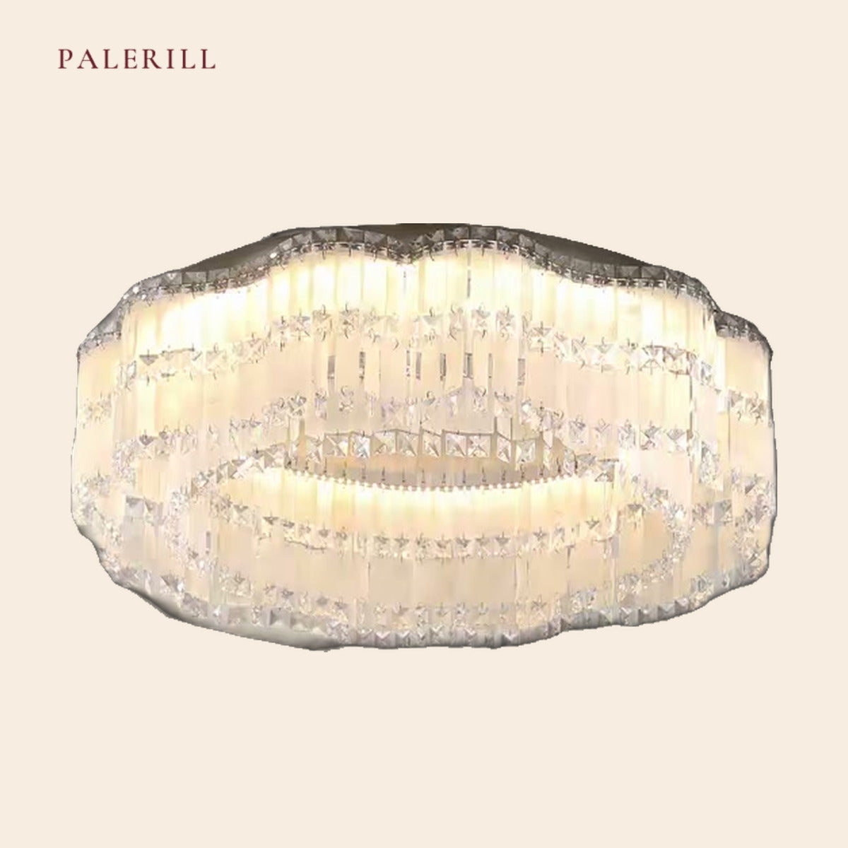 French Blue Shell Crystal Ceiling Light — PALERILL AM0350