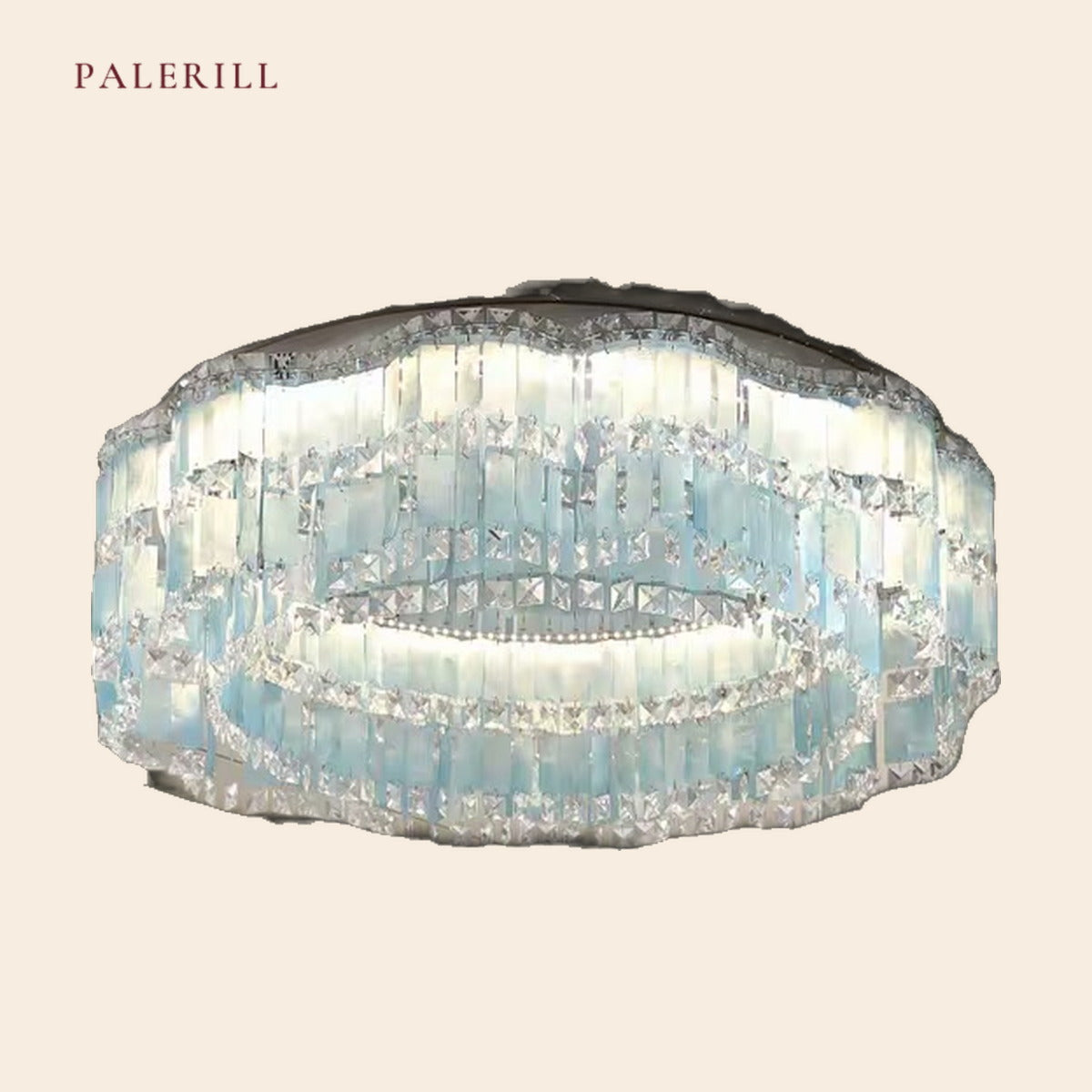PALERILL AM0350 — French Blue Shell Crystal Ceiling Light (view 3)