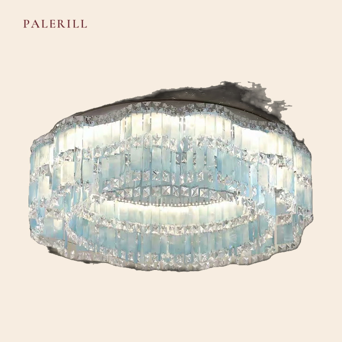 PALERILL AM0350 — French Blue Shell Crystal Ceiling Light (view 4)