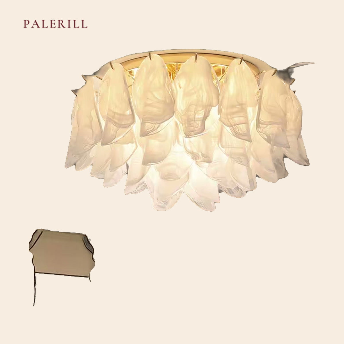PALERILL AM0352 — French Cloud Glass Ceiling Light (view 4)