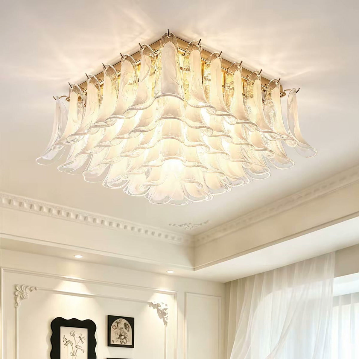 Murano Cream Glass Ceiling Light — PALERILL AM0356