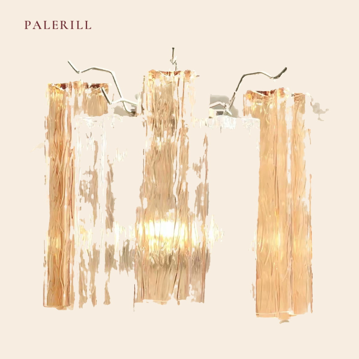 PALERILL AM0364 — Murano Ribbed Glass Wall Light (view 2)