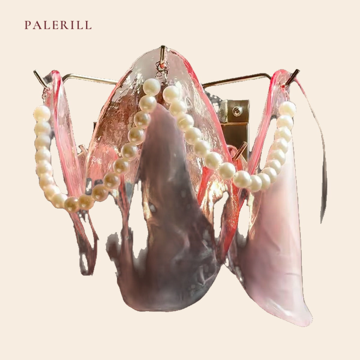 PALERILL AM0365 — French Pink Flower Pearl Wall Light (view 2)