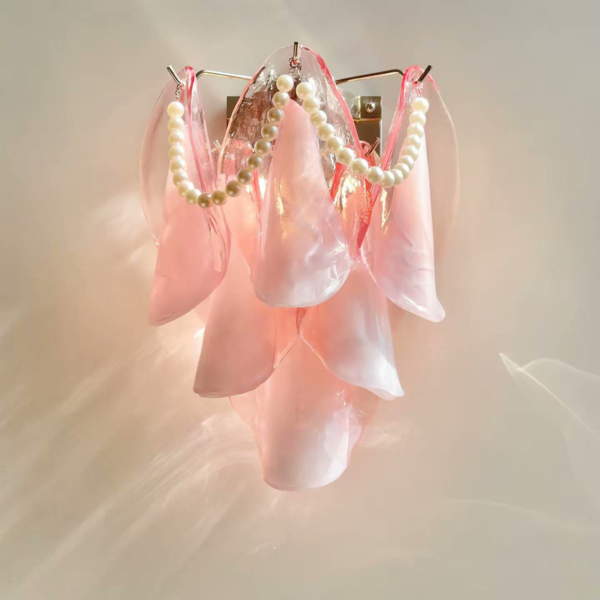 PALERILL AM0365 — French Pink Flower Pearl Wall Light (view 4)