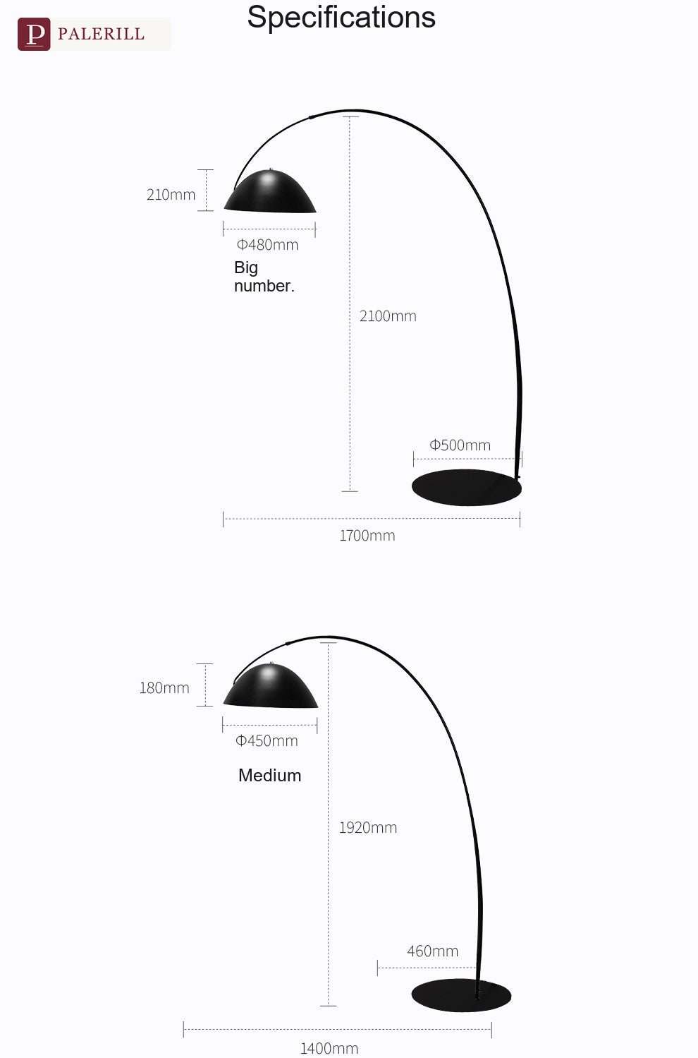 PALERILL | Italian Minimalist Arc Floor Lamp Pro