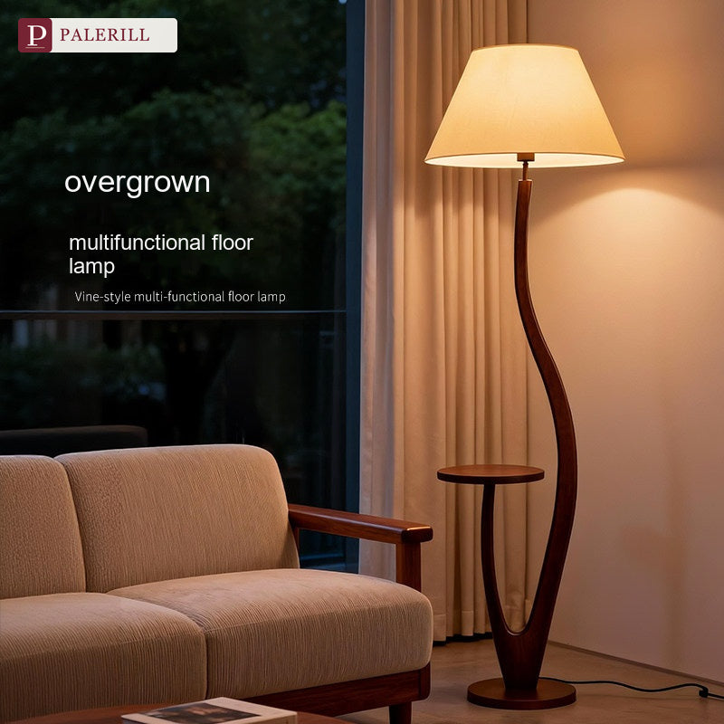 PALERILL | Smart Vintage Floor Lamp with Solid Wood Side Table
